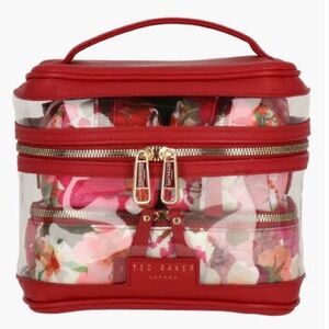 Ted Baker Red and Clear Cosmetic Case